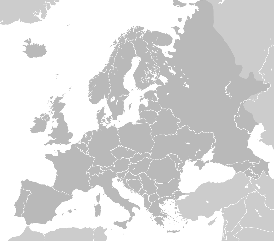 Map of Europe showing Music Traveler's global coverage